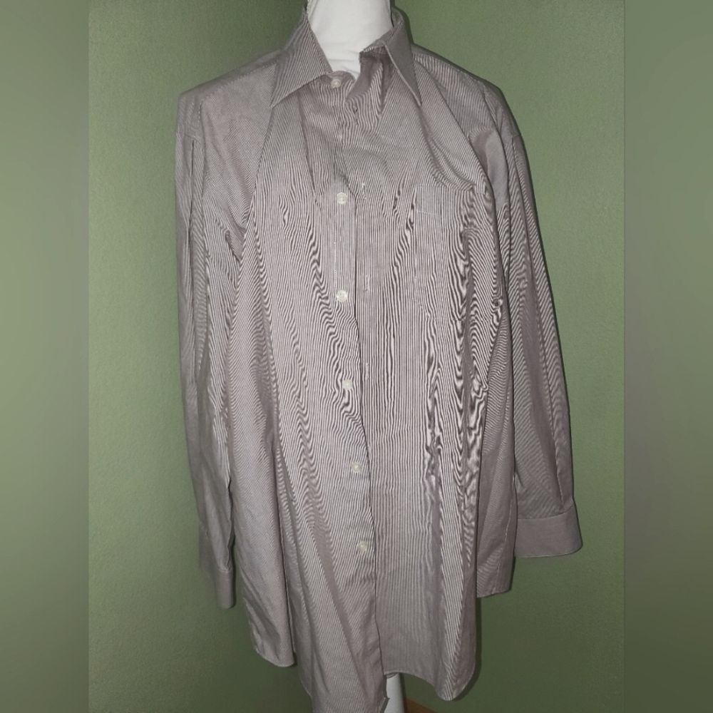 Perry Ellis Portfolio light purple large striped long sleeve button down.